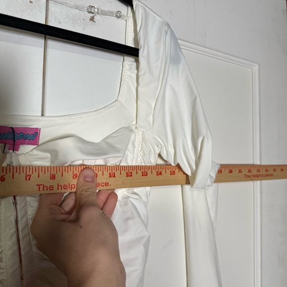 Edikted White Corset Top Long Sleeve Size Large NWT Cute - Picture 6 of 10